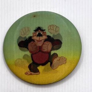 Vintage Donkey Kong Button Pin‎ Moves Arms Holographic
